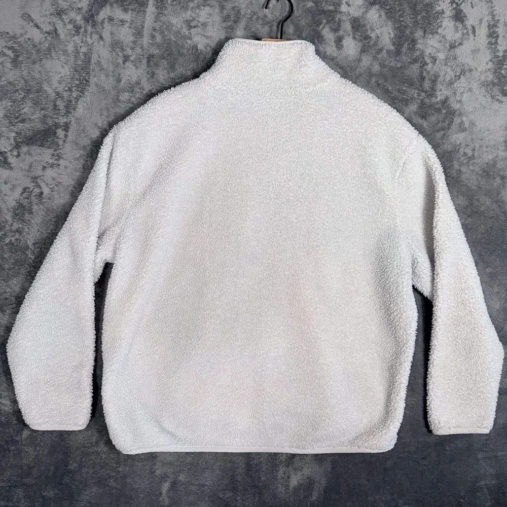 BAILEY/44 Womens Sherpa‎ Fleece Pullover Quarter Zip L White Polyester Warm Mock